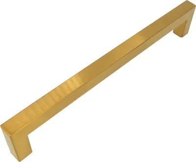 Obrázek produktu pro Klasická nábytková úchytka 192 mm v barvě broušeného zlata - elegantní matná úchytka z nerezové oceli pro skříně, zásuvky a dveře.