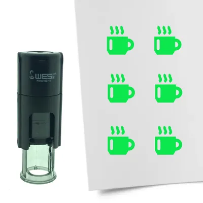 Produktbild von CombiCraft Selbstfärbender Stempel 'Kaffeetasse' in der Farbe Grün, Ø10mm