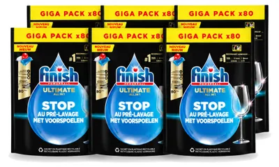 Produktbild von 6 x Finish Ultimate All in One Spülmaschinentabs - Vorteilspackung - 6 Stücke