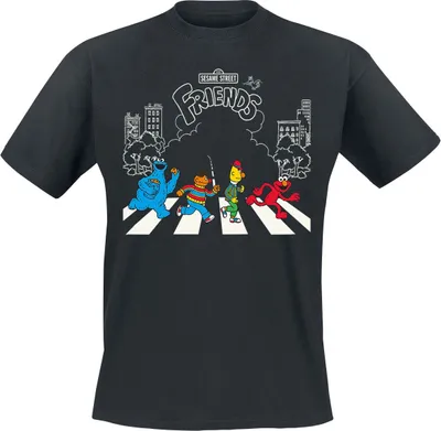 Produktbild von Sesame Street T-Shirt Herren Ernie, Bert, Cookie Monster, Elmo - Come Together schwarz L