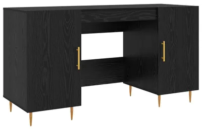 Obrázek produktu pro vidaXL Psací stůl s policí vzhled černý dub 140 x 50 x 75 cm