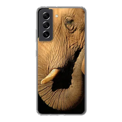 Produktbild von MuchoWow® Handyhülle Schutzhülle Hülle für Samsung Galaxy S21 FE Elefant - Tiere - Nahaufnahme - Schwarz Silikon Softcase Handy Hülle - Mobiltelefonhülle