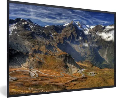 Produktbild von MuchoWow® Gerahmtes Poster Der Weg zum höchsten Berg Österreichs 90x60 cm - Poster mit Schwarzem Bilderrahmen Wandposter Rahmen Foto Bilder - Fotorahmen - Foto-Plakat