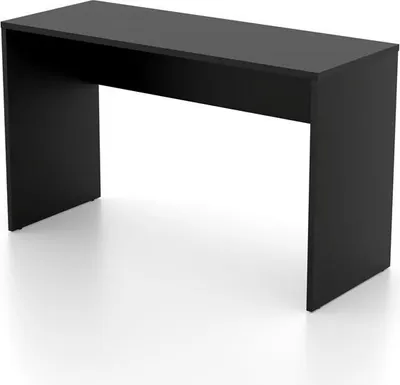 Image de Bureau noir MELTO 130 cm – Élégant, moderne et parfait pour télétravail ou chambre ado