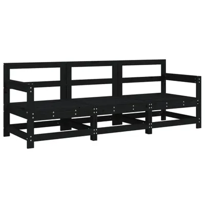Produktbild von vidaXL 3-tlg. Garten-Lounge-Set Schwarz Massivholz Kiefer