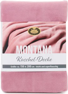 Produktbild von GÖZZE Wohndecke Montana 200x150 cm Kuscheldecke 100% Polyester 300 g/m2 altrosa