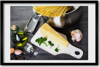 Produktbild von Bild 60x40 MDF-Rahmen, Wandkunst Pasta mit Knoblauch