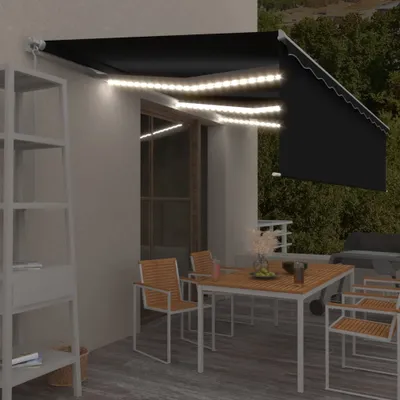 Immagine prodotto di Maison Exclusive - Tenda da sole retrattile manualmente con tapparella e LED, 6x3 m, antracite