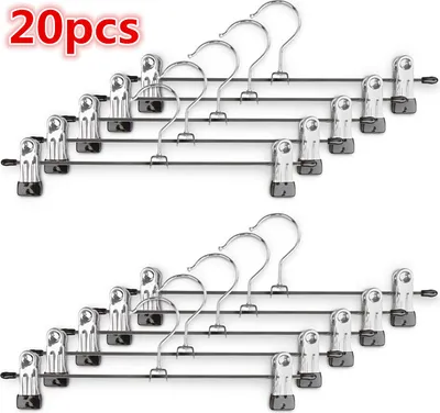 Produktbild von 20 Stück Kleiderbügel Clip,Klammerbügel Metall,Anti-Rutsch Hosenbügel Metall Kleiderbügel Rockbügel