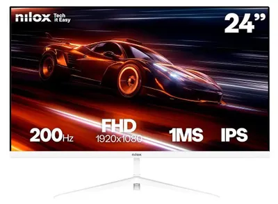 Produktbild von Nilox MONITOR 24 IPS 200HZ 1MS HDMI Y DP, 60,5 cm (23.8"), 1920 x 1080 Pixel, Full HD, LCD, 1 ms, Weiß