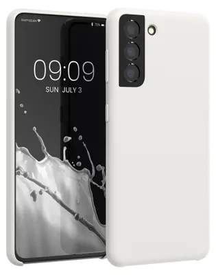 Produktbild von kwmobile Handyhülle für Samsung Galaxy S21 Hülle - Case Silikon - Kabelloses Laden - Schutzhülle Cover in Weiß matt