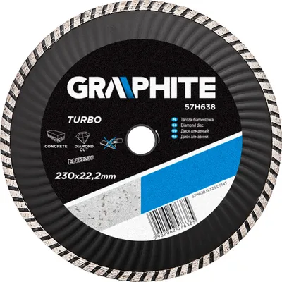 Produktbild von GRAPHITE Segment-Diamantscheibe 230 x 22,2 mm, Turbo Wave, Segment 6 x 3,1 mm