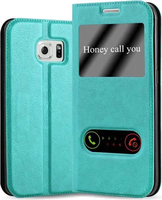 Produktbild von Cadorabo Schutzhülle für Samsung Galaxy S6 EDGE PLUS Hülle in Türkis Handyhülle Book Case Cover Etui