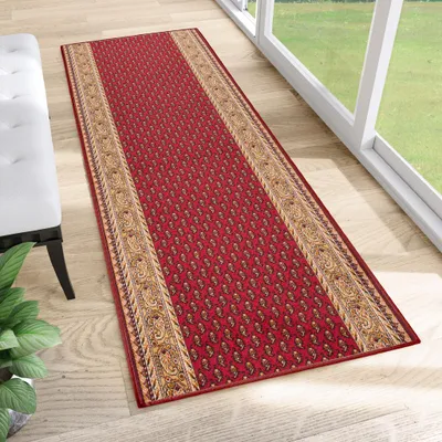Image de Tapiso Tapis antidérapant Moderne Jaune Rouge Salon 67 x 420
