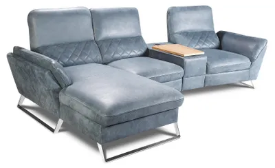 Zdjęcie produktu dla Kino domowe sofa kanapa tapicerka skórzana kanapy narożniki zestaw wypoczynkowy podnóżki