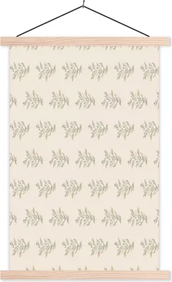 Produktbild von MuchoWow® Textilposter Vintage - Muster - Pastell 120x180 cm mit holzfarbenen Rahmen - Textil-Plakat