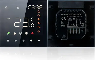 Obrázek produktu pro Chytrý termostat Tuya WiFi, hlasové ovládání, pro ohřev vody 3A, digitální LCD Programovatelný pokojový termostat Nástěnný termostat Podlahové topení, kompatibilní s Amazon Google Home, bílý