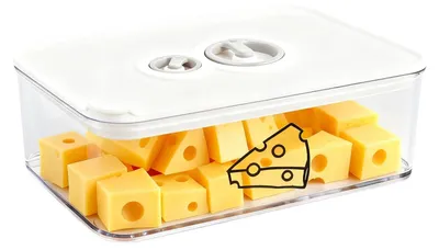 Produktbild von Käsedose für den Kühlschrank, 1250 ml, mit Deckel und Datumsanzeige