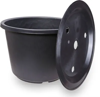 Produktbild von CLGarden ø 45cm 30 Liter PE Springbrunnenbecken rund mit GFK Deckel Becken Set Brunnenbecken klein für Gartenbrunnen Garten Springbrunnen Quellstein