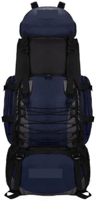 Produktbild von Großer Rucksack - Outdoor Tasche - Travel Camping - Wasserdichtes Nylon Material - 90 Liter Kapazität - Schwarzblau