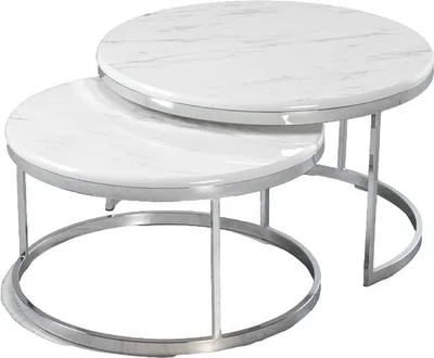 Immagine prodotto di Tavolino da caffè design bianco metallo Tavolini da caffè eleganti da salotto