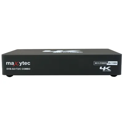 Produktbild von Maxytec Multibox 4K UHD 2160p H.265 HEVC Android & E2 Linux, 8GB Flash, USB3.0, DVB-S2 Sat & DVB-T2/C Combo Tuner Receiver Schwarz