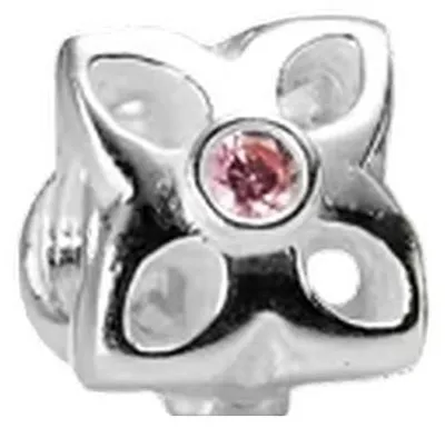 Produktbild von Pandora Charm Vierblättrige Blume Rosa Zirkonia Silber 790260PCZ