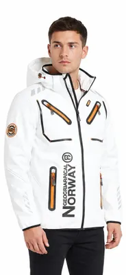Image de Geographical Norway. Veste softshell pour homme, modèle RAINBOW, couleur blanche, taille XL (référence : WU1270H/GN-WHITE)