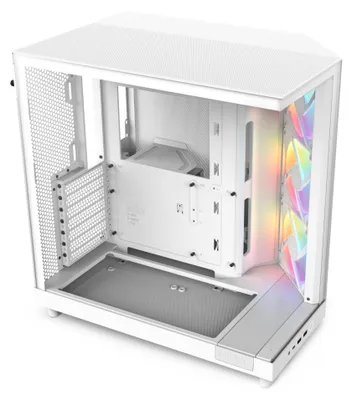Produktbild von NZXT H6 Flow RGB - Kompaktes Dual-Kammer ATX PC-Gehäuse - Weiß