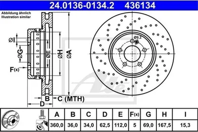 Zdjęcie produktu dla Tarcza Hamulcowa Db Przód W205/W213/X253 2,0-3,5 Amg 15-