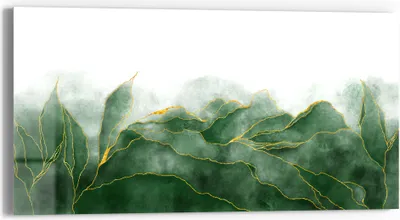 Produktbild von DEQORI Glasbild Echtglas 60x30 cm 'Grüner Wasserfarbverlauf' Wandbild Bild modern Deko