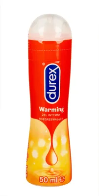A bottle of Durex warming lubricant.