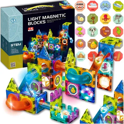Zdjęcie produktu dla Tor Kulkowy Magnetyczne Klocki Konstrukcyjne Edukacyjne Kreatywne 73 El