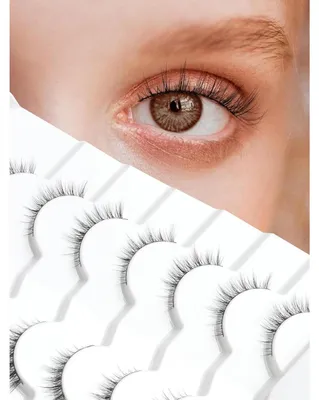 Image de Cils artificiels effet "cat eye", recourbure C, 7 paires, longueurs de 2 à 12 mm, vegan, réutilisables