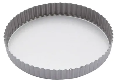 Obrázek produktu pro Koláčová forma quiche forma s odnímatelným dnem - Kulatá - 25 cm - Nepřilnavý povrch - Stříbrná