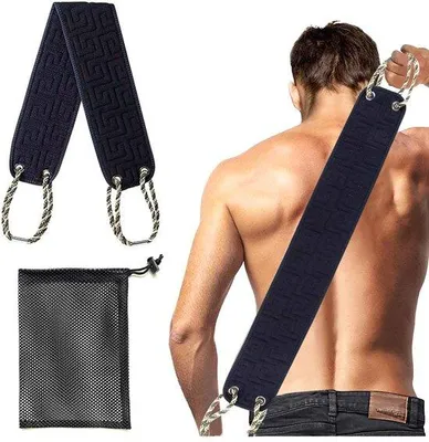 Image de Gant de toilette exfoliant pour hommes et femmes, avec pochette en filet