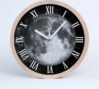 Produktbild von Holzuhr 25fi cm wanduhr - weiße Spitzen - Mond