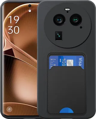 Obrázek produktu pro Vhodné pro Oppo Find X6 Pro Phone Case with TPU Card Holder - Flexibilní zadní kryt Silikonové pouzdro TPU s přihrádkou na karty - Black - Smartphonics