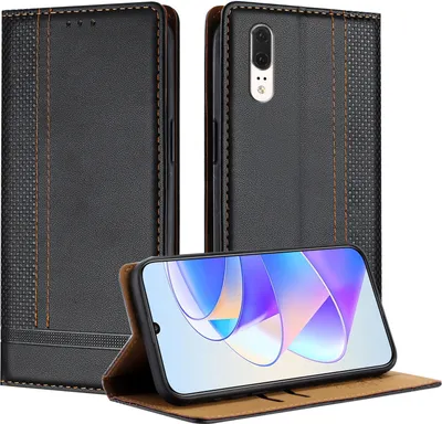 Obrázek produktu pro Pouzdro pro Huawei P20 kožené flipové pouzdro s funkcí stojánku černé