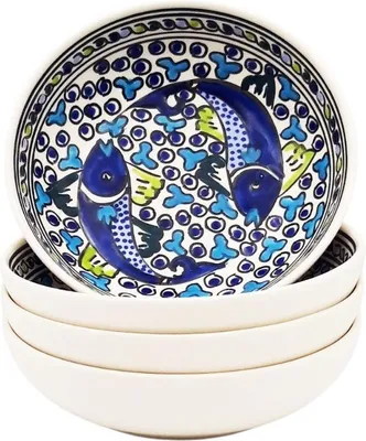 Zdjęcie produktu dla Zestaw 4 talerzy do zupy Jatte Blue Fish - D 20 cm
