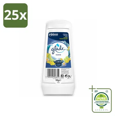 Imagen del producto de 25 unidades de ambientador en gel Glade, aroma Marino, 150 g - Paquete grande