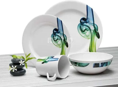 Produktbild von Melamin Campinggeschirr Set 16-teilig 4 Personen