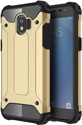 Produktbild von Hybrid Armor Hülle für Samsung Galaxy J2 Pro 2018 - Goldene Schutzhülle KP19182