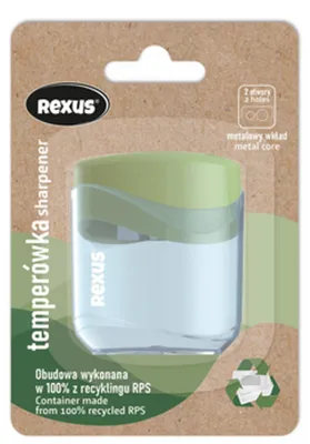 Image de Taille-crayon Rexus ECO à deux trous avec récipient pour les copeaux