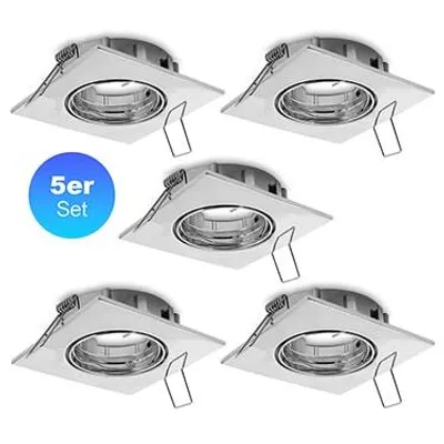 Produktbild von Einbaustrahler GU5.3, 5er Set max. 35 Watt, 1,6 Meter Zuleitung und AMP-Stecker