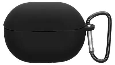 Produktbild von kwmobile Schutzhülle für Huawei Freebuds Pro 4 Hülle - TPU Silikon Case für Kopfhörer Ladecase - stoßfestes Cover mit Karabiner - Schwarz