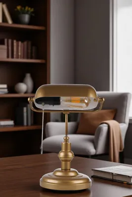 Produktbild von Opviq, Hochwertige Tischlampe, Gold, Metallkörper, E27, 38 cm | 100% IP20