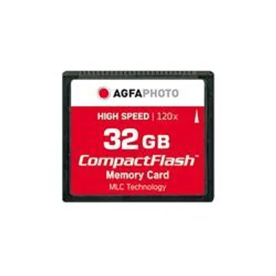 Produktbild von AgfaPhoto USB & SD Cards AgfaPhoto Compact Flash 32GB SPERRFRIST 01.01.2010, 32768 MB, Kompaktflash (CF), 100000 Zyklen pro logischen Sektor, 42.8 mm, 3.3 mm, 36.4 mm
