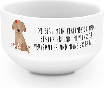 Produktbild von Mr. & Mrs. Panda schale Hund Dame - Weiß - Geschenk, frühstücksbowl, Verliebt, Hunde, Niedlich, schälchen, Tierliebhaber, Liebenswert, Liebe, Müslischale, Schüssel