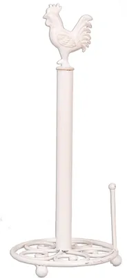 Produktbild von Clayre & Eef Küchenrollenhalter Hahn Ø 18x43 cm Weiß Eisen